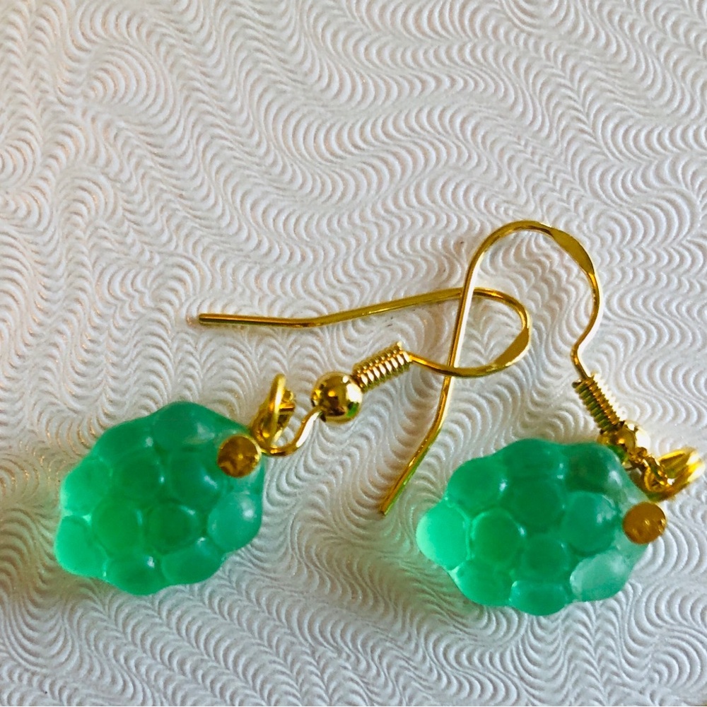 Elegant Green Grape Dangle Earrings